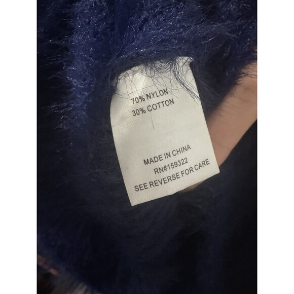 Central Park West Fuzzy Sweater in Navy blue- Size: XS NWT - Picture 9 of 10